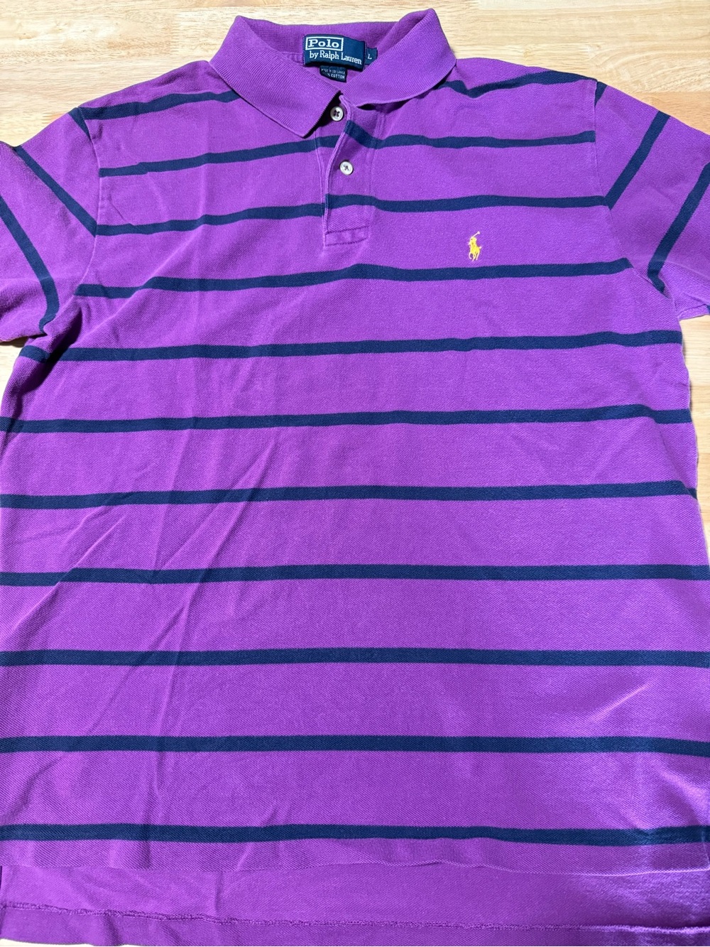 Men’s Polo Ralph Lauren Purple Striped Short Sleeve Polo Shirt